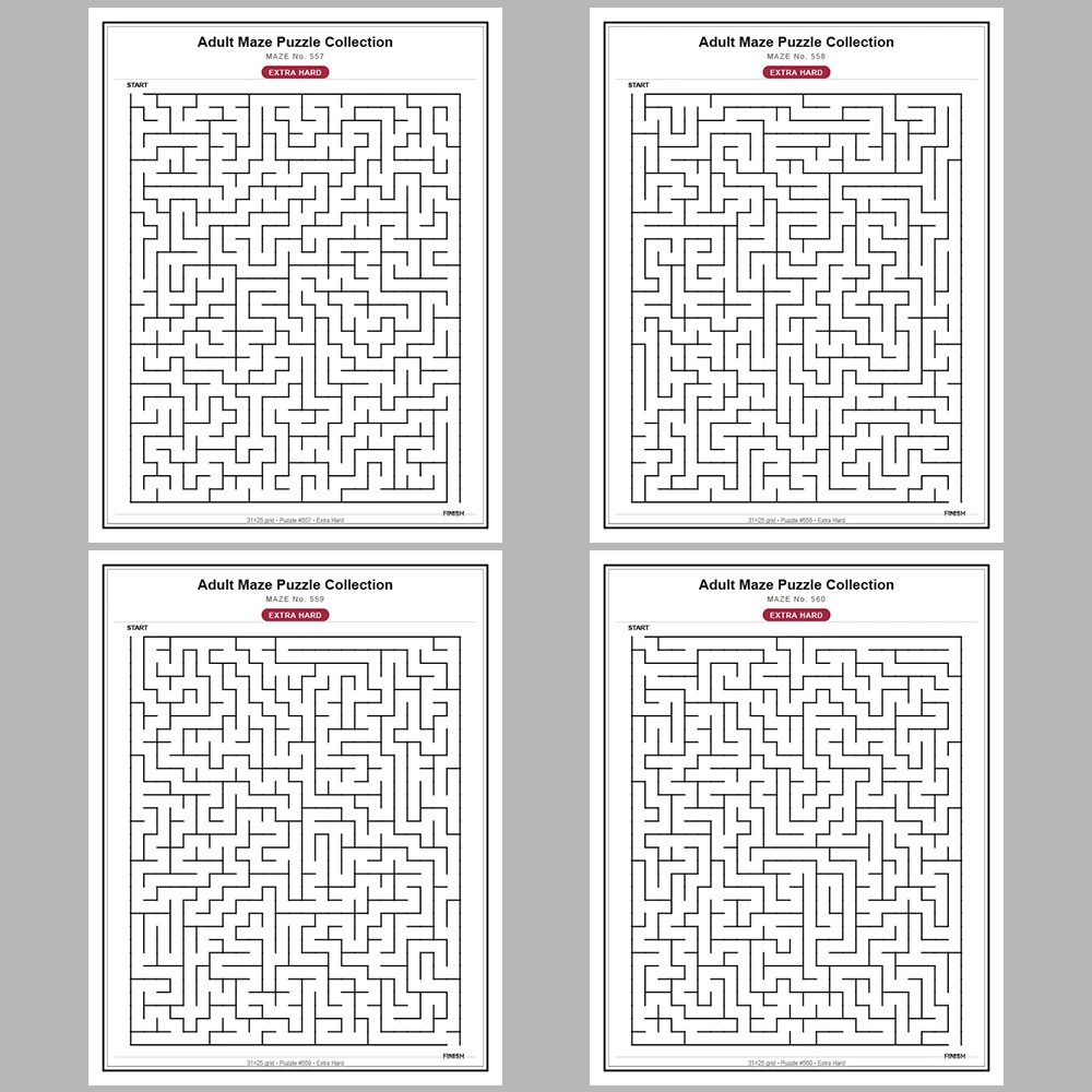 Maze Puzzle Extra Hard 50 Pages of Puzzles – Vol. 12