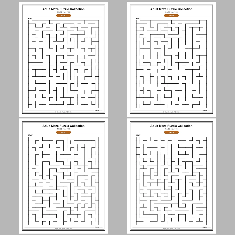 Maze Puzzle Hard 250 Pages of Puzzles – Vol. 4