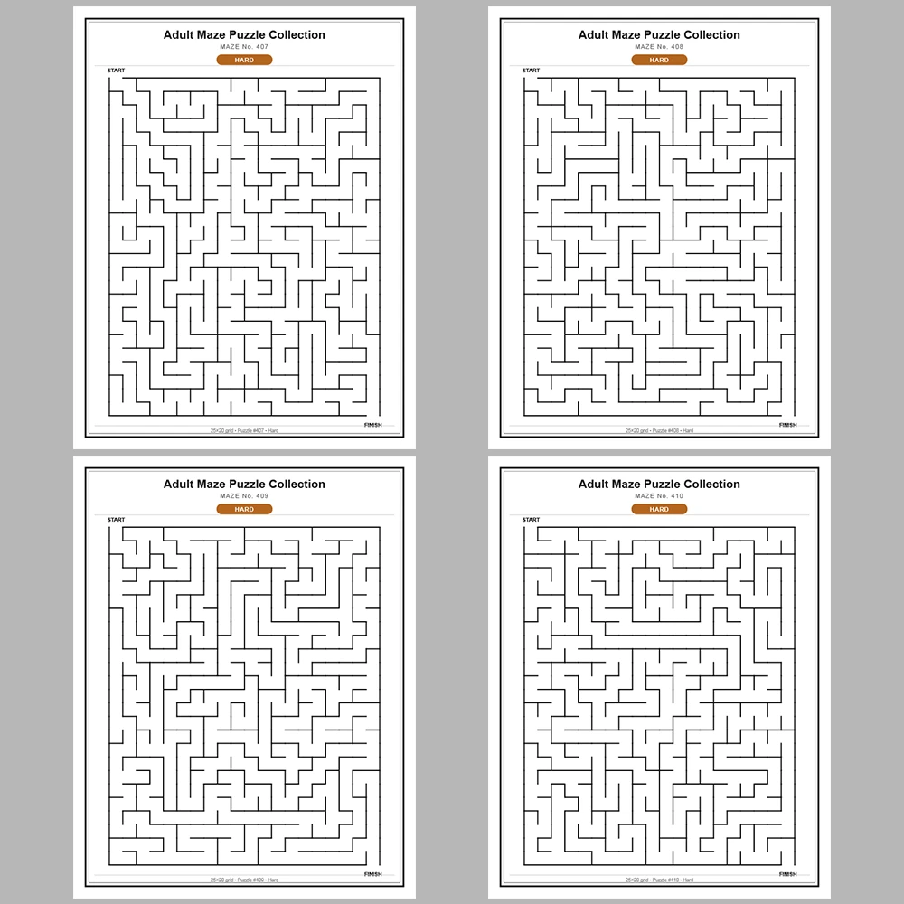 Maze Puzzle Hard 50 Pages of Puzzles – Vol. 9