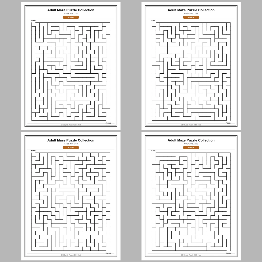 Maze Puzzle Hard 50 Pages of Puzzles – Vol. 6