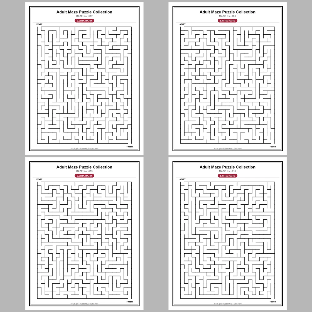 Maze Puzzle Extra Hard 50 Pages of Puzzles – Vol. 13