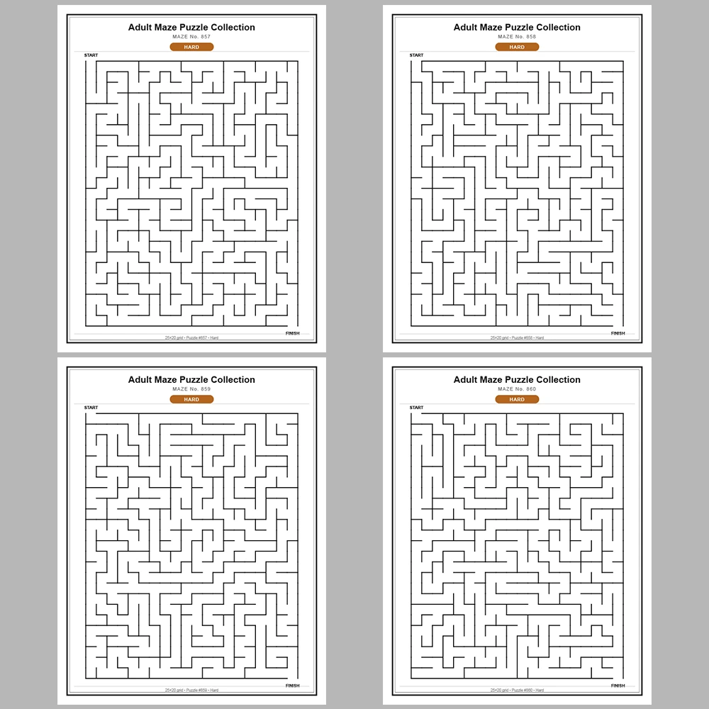 Maze Puzzle Hard 50 Pages of Puzzles – Vol. 18