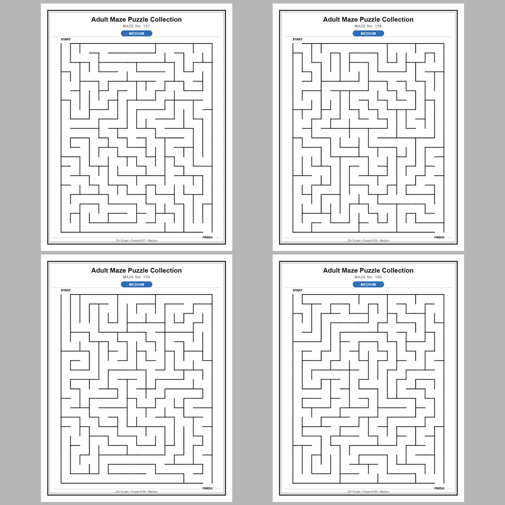 Maze Puzzle Medium 50 Pages of Puzzles – Vol. 4