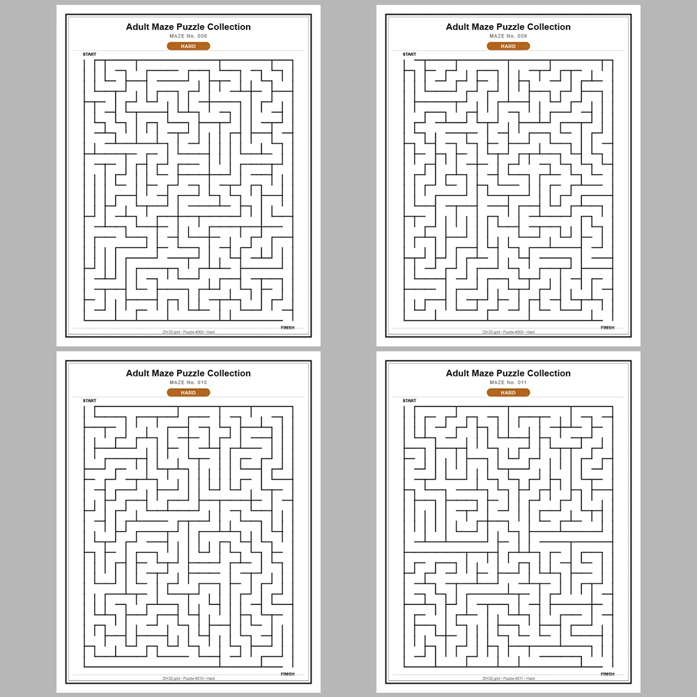 Maze Puzzle Hard 50 Pages of Puzzles – Vol. 1