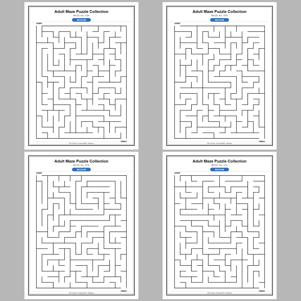 Maze Puzzle Medium 50 Pages of Puzzles – Vol. 1