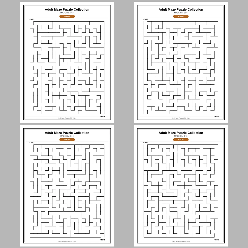 Maze Puzzle Hard 50 Pages of Puzzles – Vol. 7