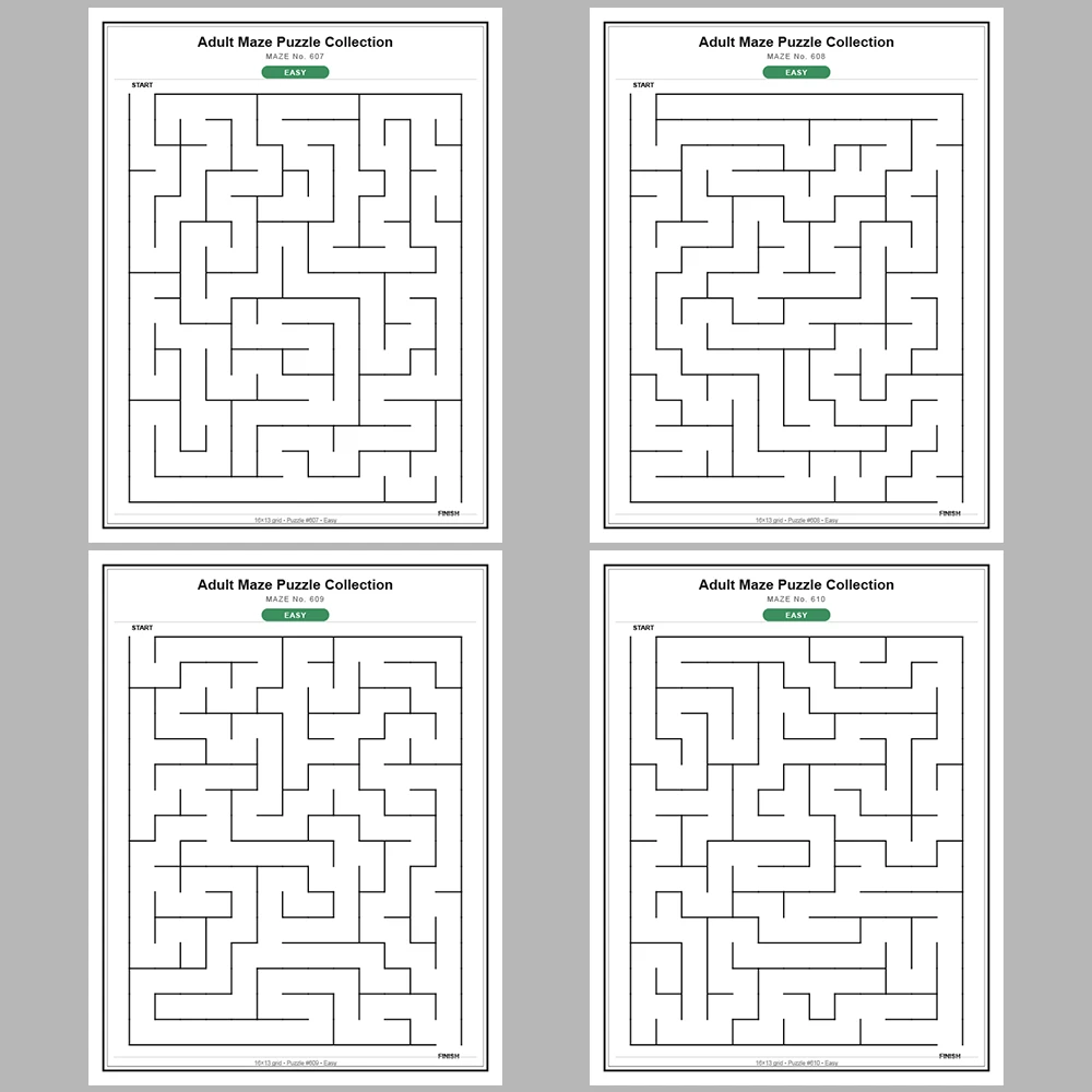 Maze Puzzle Easy 50 Pages of Puzzles – Vol. 13