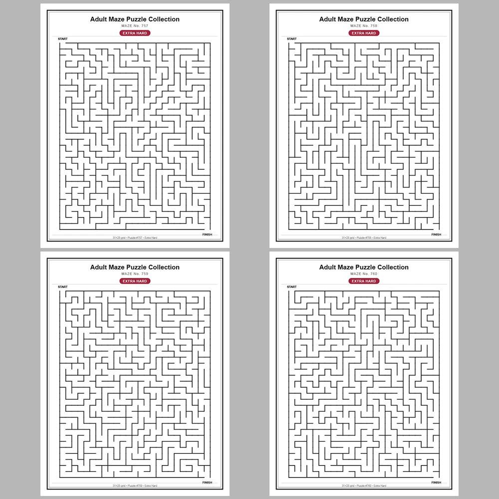 Maze Puzzle Extra Hard 50 Pages of Puzzles – Vol. 16
