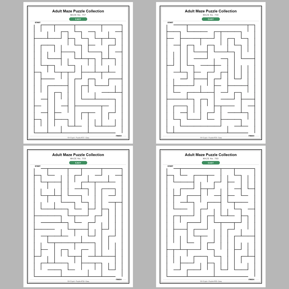 Maze Puzzle Easy 50 Pages of Puzzles – Vol. 16