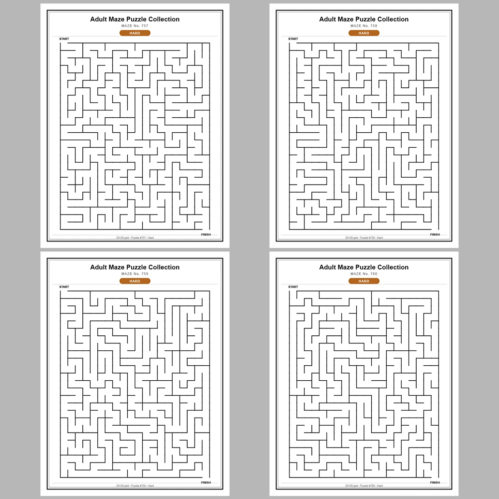 Maze Puzzle Hard 50 Pages of Puzzles – Vol. 16