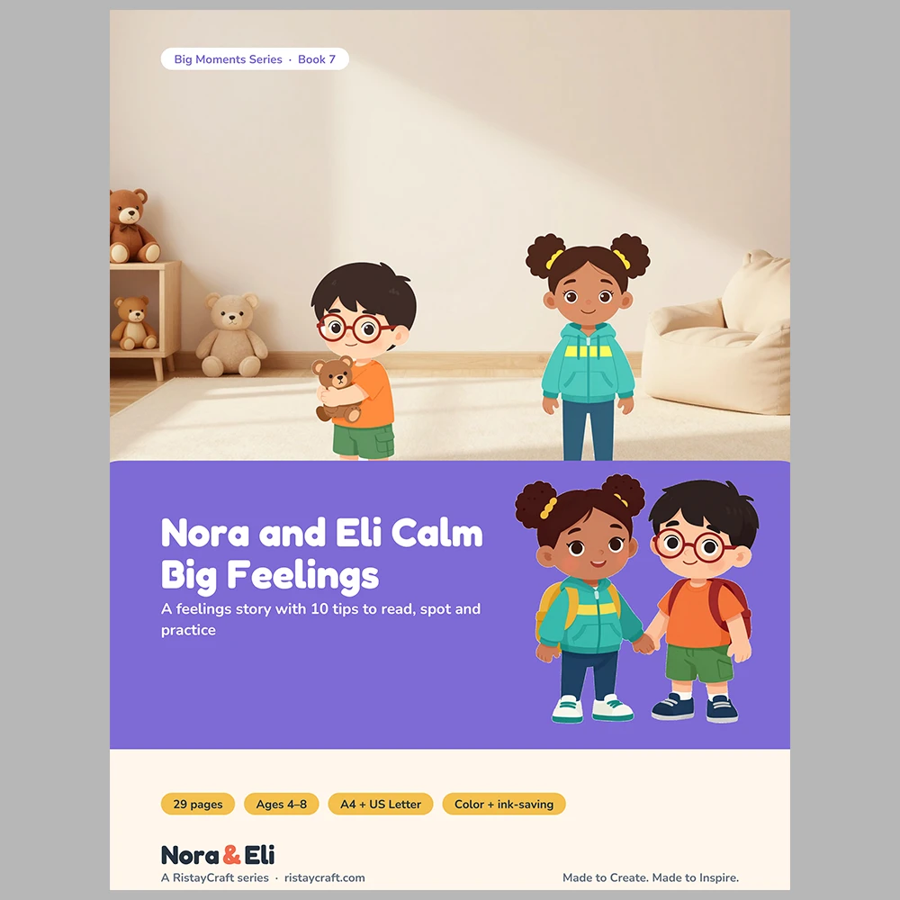 Big Feelings Social Narrative for Kids | 29-Page Printable Big Moment Story Ages 4-8 | Calm Down Coping Skills Workbook