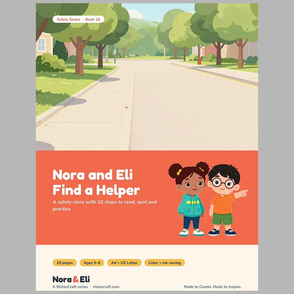 Stranger Safety for Kids Printable | 29-Page Lost Child and Safe Helpers Workbook Ages 5–8 | Check First Stories Activities