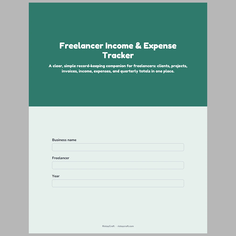 Freelancer Income & Expense Tracker Printable | Self Employed Bookkeeping Binder | Invoice, Mileage, Client Log | Instant PDF