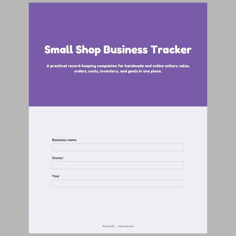 Small Shop Business Tracker Printable | Online Seller Planner | Sales, Orders, Expense, Inventory Log | Handmade Business Binder PDF