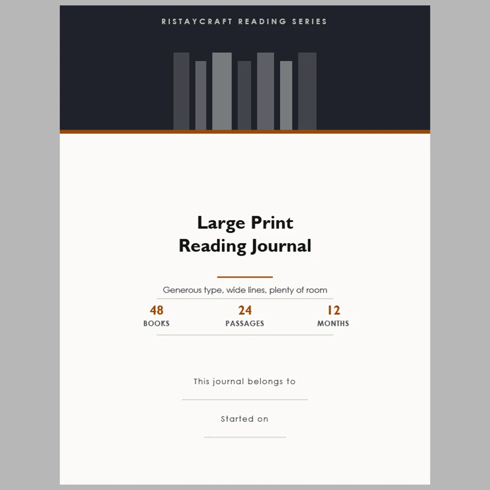 Large Print Reading Journal: Generous Type, Wide Lines, Plenty of Room