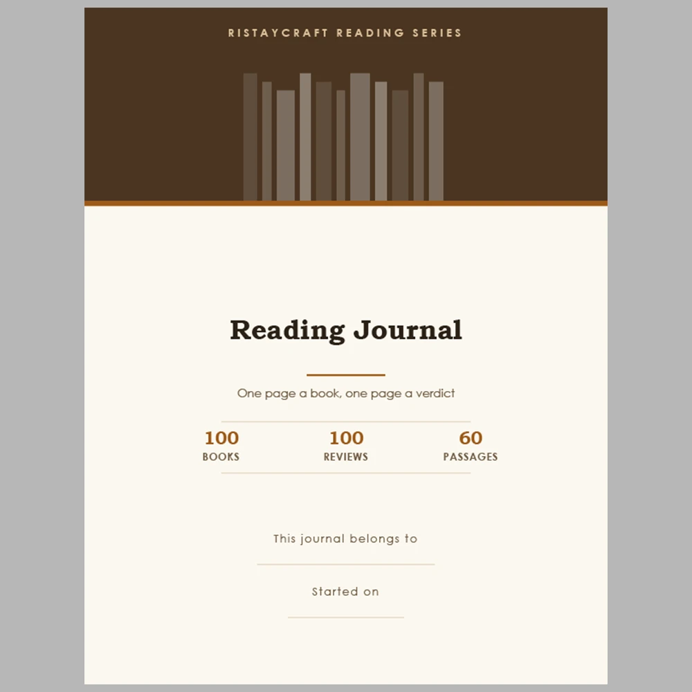 Reading Journal: One Page a Book, One Page a Verdict