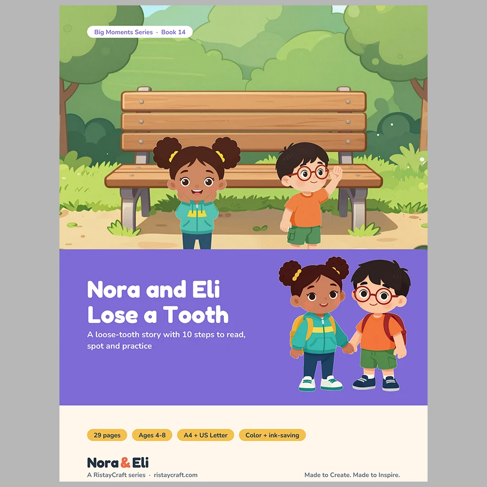 Losing a Baby Tooth Social Narrative for Kids | 29-Page Printable Big Moment Story Ages 4–8 | Wiggly Tooth Story Activities