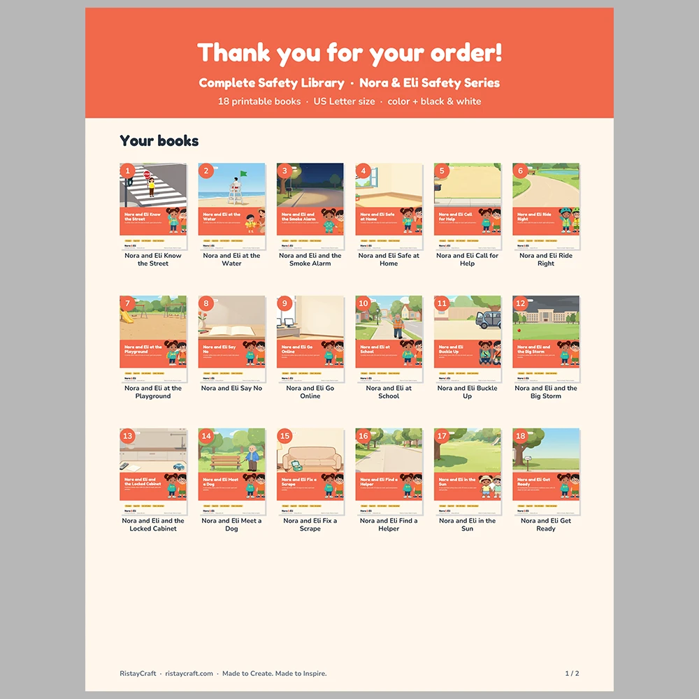 18 Kids Safety Printable Books Bundle | Complete Safety Library Ages 5–8 | Stories Activities | Instant Download