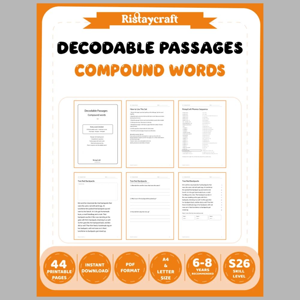 Decodable Readers Bundle 3: Syllables and R-Controlled Vowels | 10 Phonics Packs, 100 Stories | Printable PDF