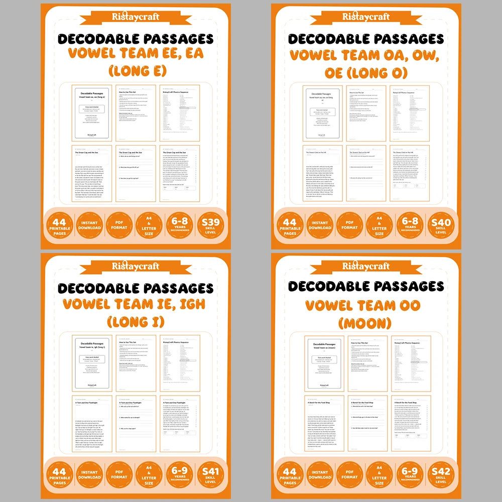 Decodable Readers Complete Set: All 51 Packs | 51 Phonics Packs, 484 Stories | Printable PDF