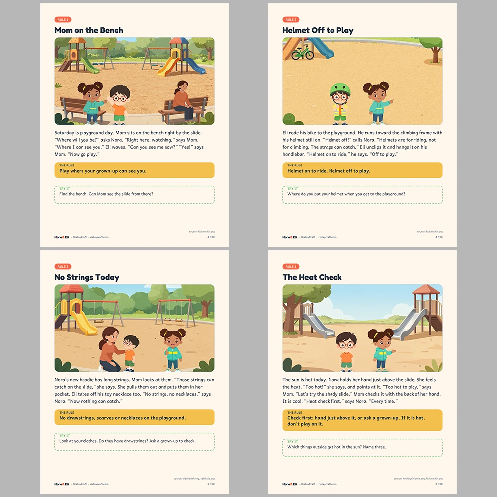 5 Kids Safety Printable Books Bundle | Out and About Pack Ages 5–8 | Stories Activities | Instant Download