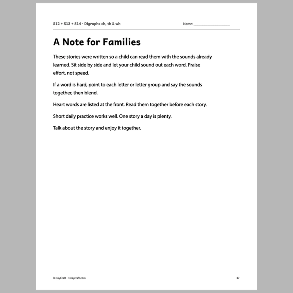 Digraphs ch, th & wh Decodable Readers | 8 Stories 38 Pages | Phonics Printable PDF | Ages 5-6