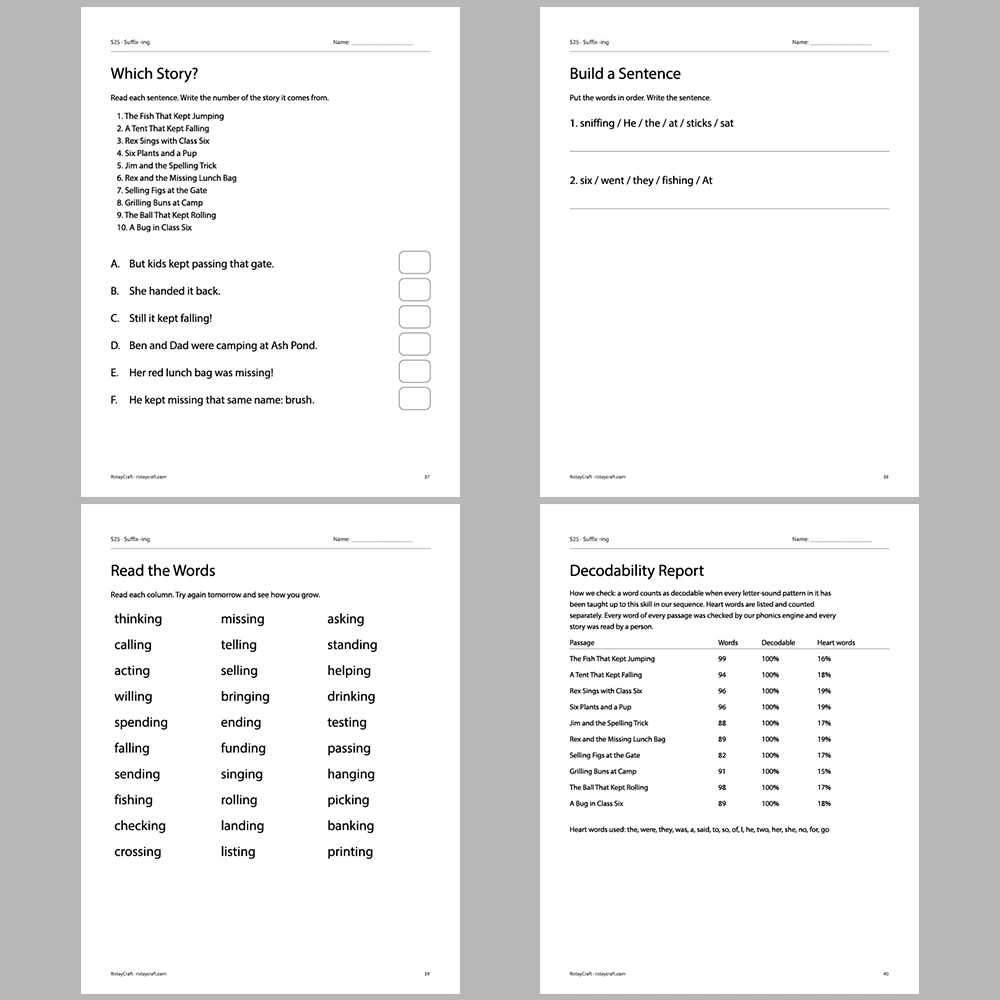 Suffix -ing Decodable Readers | 10 Stories 44 Pages | Phonics Printable PDF | Ages 5-7