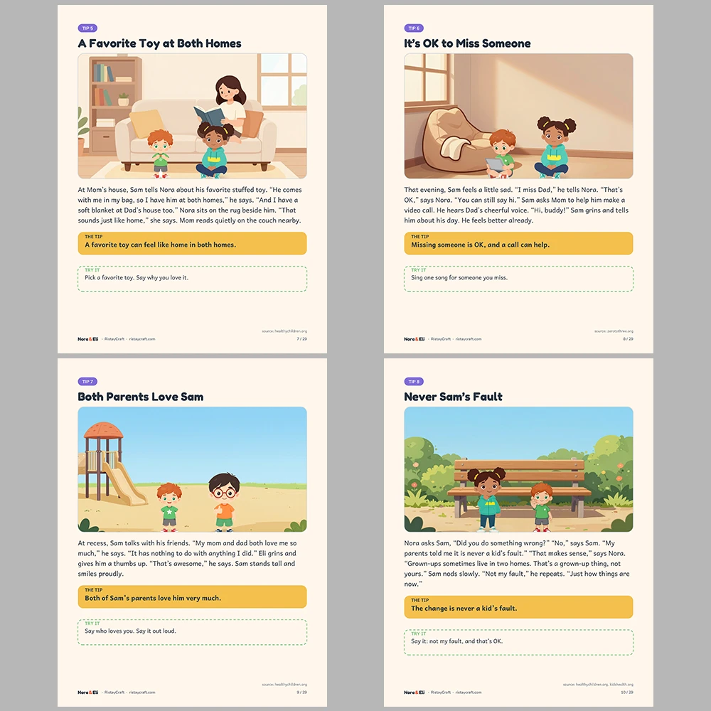 5 Social Narrative Books Bundle for Kids | Families and Friends Pack Ages 4–8 | Printable Big Moment Stories Activities