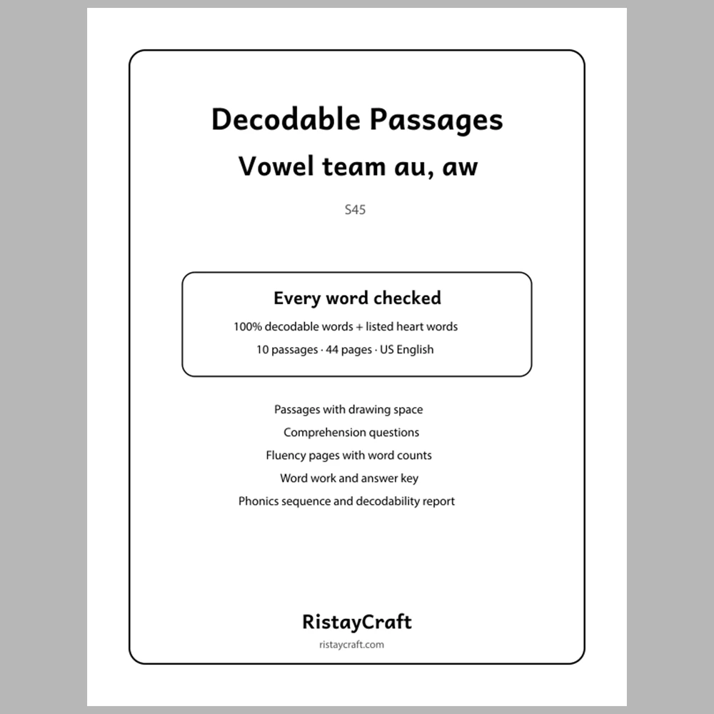 Decodable Readers Bundle 4: Vowel Teams | 10 Phonics Packs, 100 Stories | Printable PDF