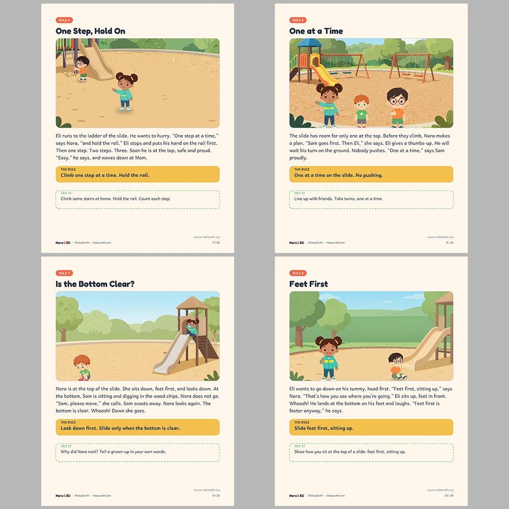5 Kids Safety Printable Books Bundle | Out and About Pack Ages 5–8 | Stories Activities | Instant Download