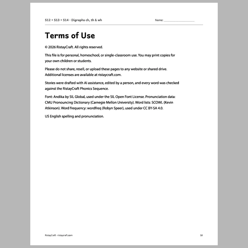 Digraphs ch, th & wh Decodable Readers | 8 Stories 38 Pages | Phonics Printable PDF | Ages 5-6