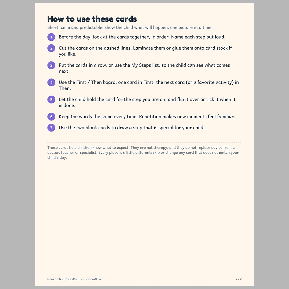 Going to the Doctor Picture Step Cards | Printable Visual Sequence Cards for Kids Ages 4–8 | Social Narrative Companion