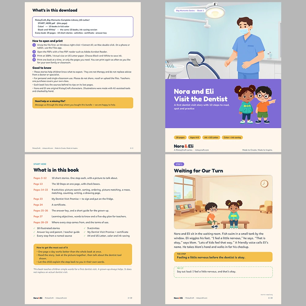 15 Social Narrative Books Bundle for Kids | Big Moments Complete Library Ages 4–8 | Printable Big Moment Stories Activities