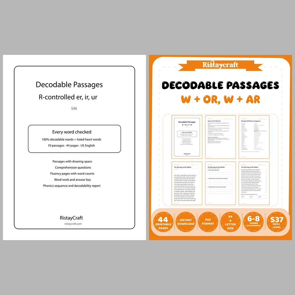 Decodable Readers Bundle 4: Vowel Teams | 10 Phonics Packs, 100 Stories | Printable PDF