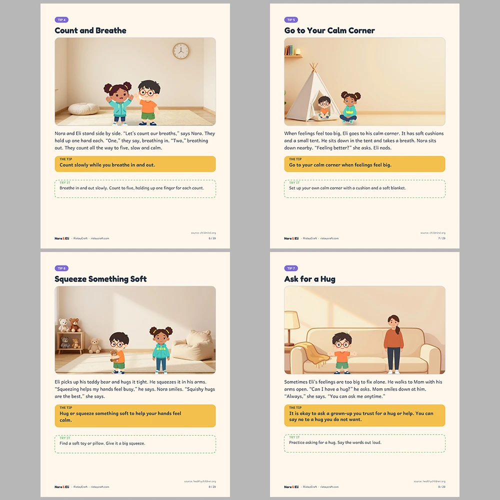 Big Feelings Social Narrative for Kids | 29-Page Printable Big Moment Story Ages 4-8 | Calm Down Coping Skills Workbook