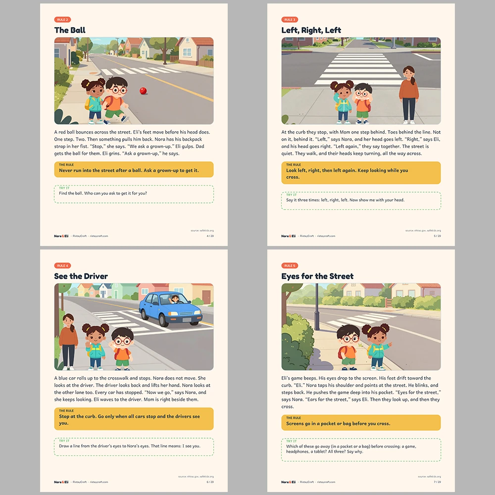 5 Kids Safety Printable Books Bundle | Safety Starter Pack Ages 5–8 | Stories Activities | Instant Download