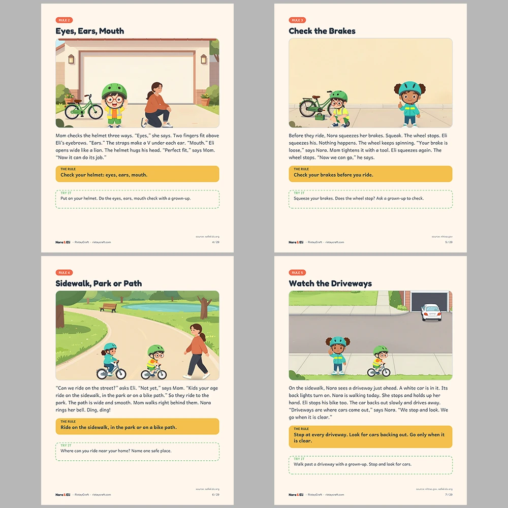 5 Kids Safety Printable Books Bundle | Out and About Pack Ages 5–8 | Stories Activities | Instant Download