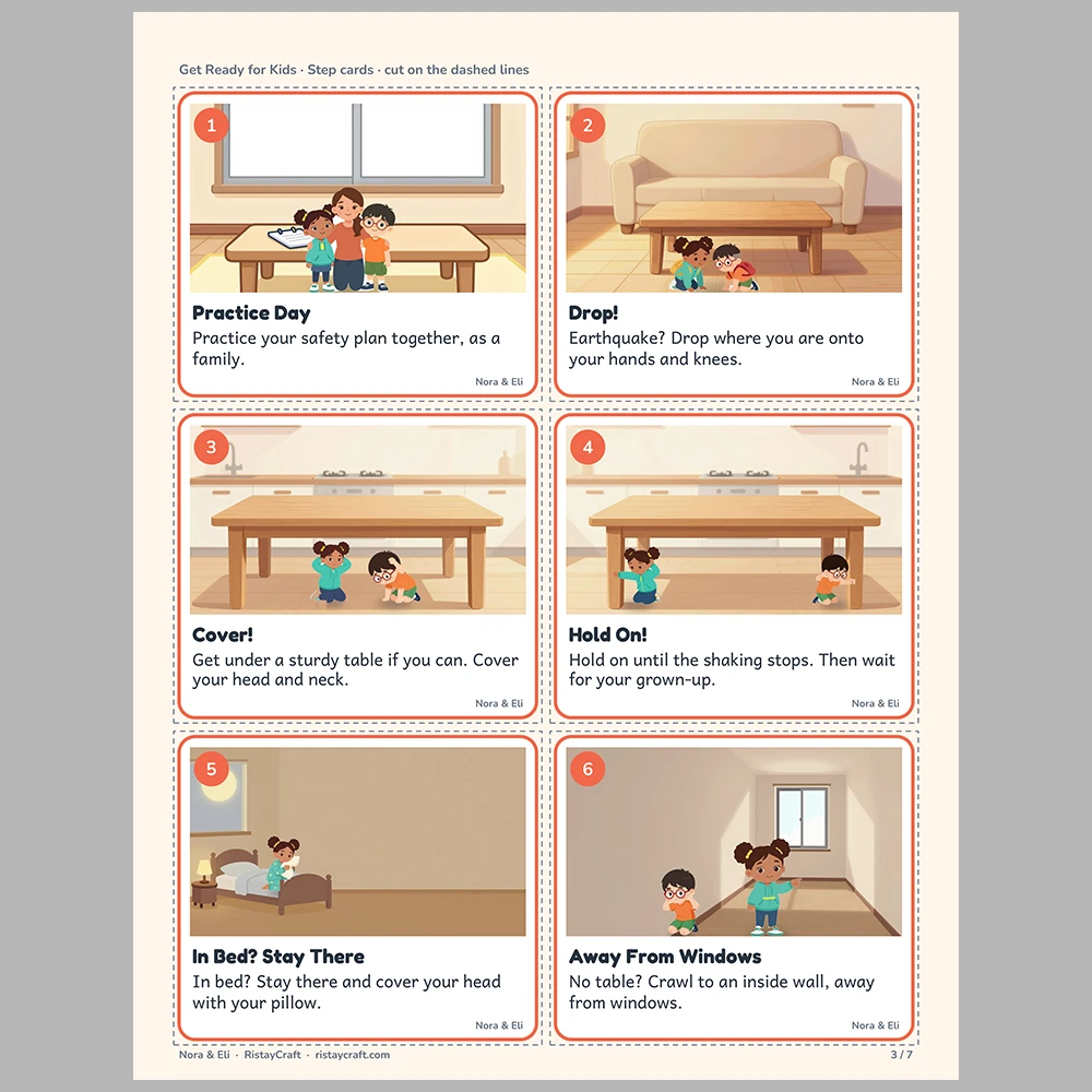 Get Ready for Kids Picture Step Cards | Printable Visual Sequence Cards for Kids Ages 5–8 | Safety Rules Companion