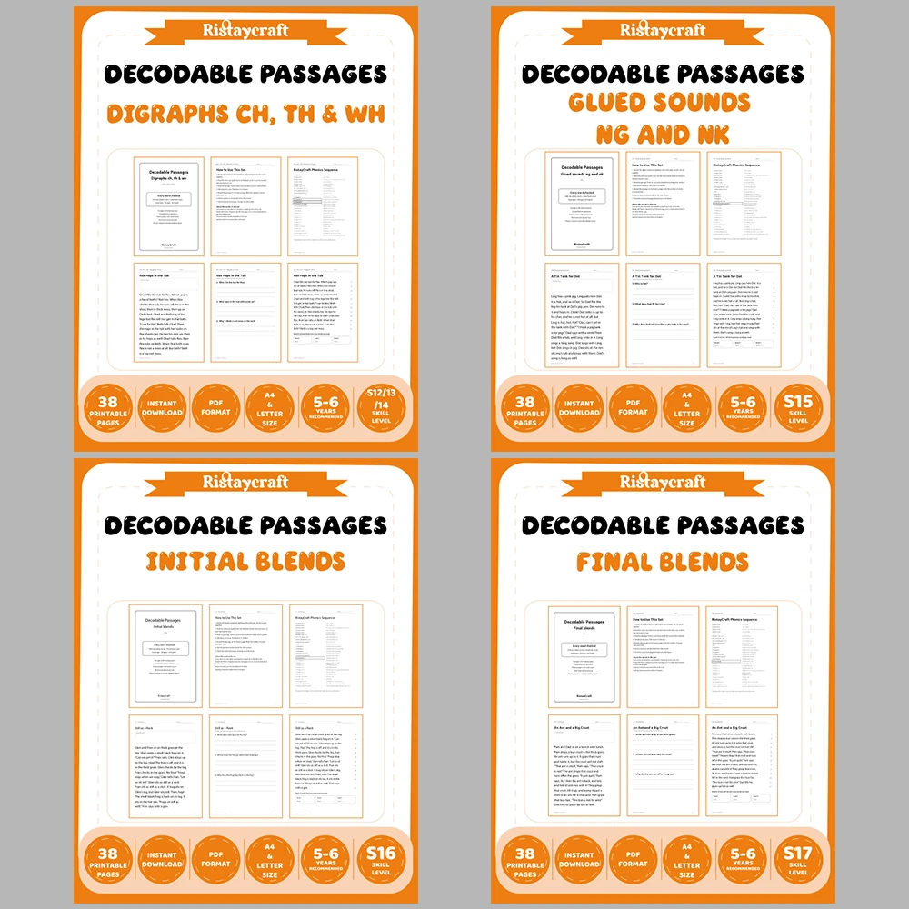 Decodable Readers Complete Set: All 51 Packs | 51 Phonics Packs, 484 Stories | Printable PDF