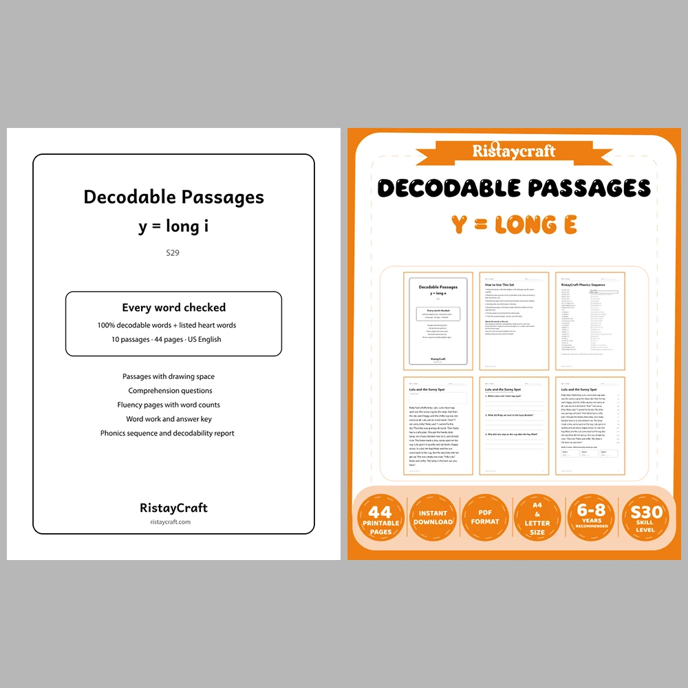 Decodable Readers Bundle 3: Syllables and R-Controlled Vowels | 10 Phonics Packs, 100 Stories | Printable PDF