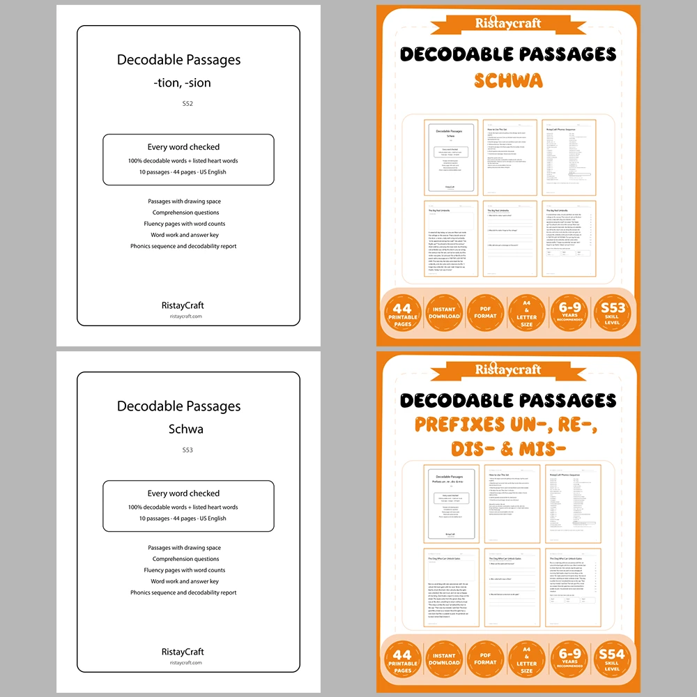 Decodable Readers Bundle 5: Advanced Patterns | 11 Phonics Packs, 110 Stories | Printable PDF
