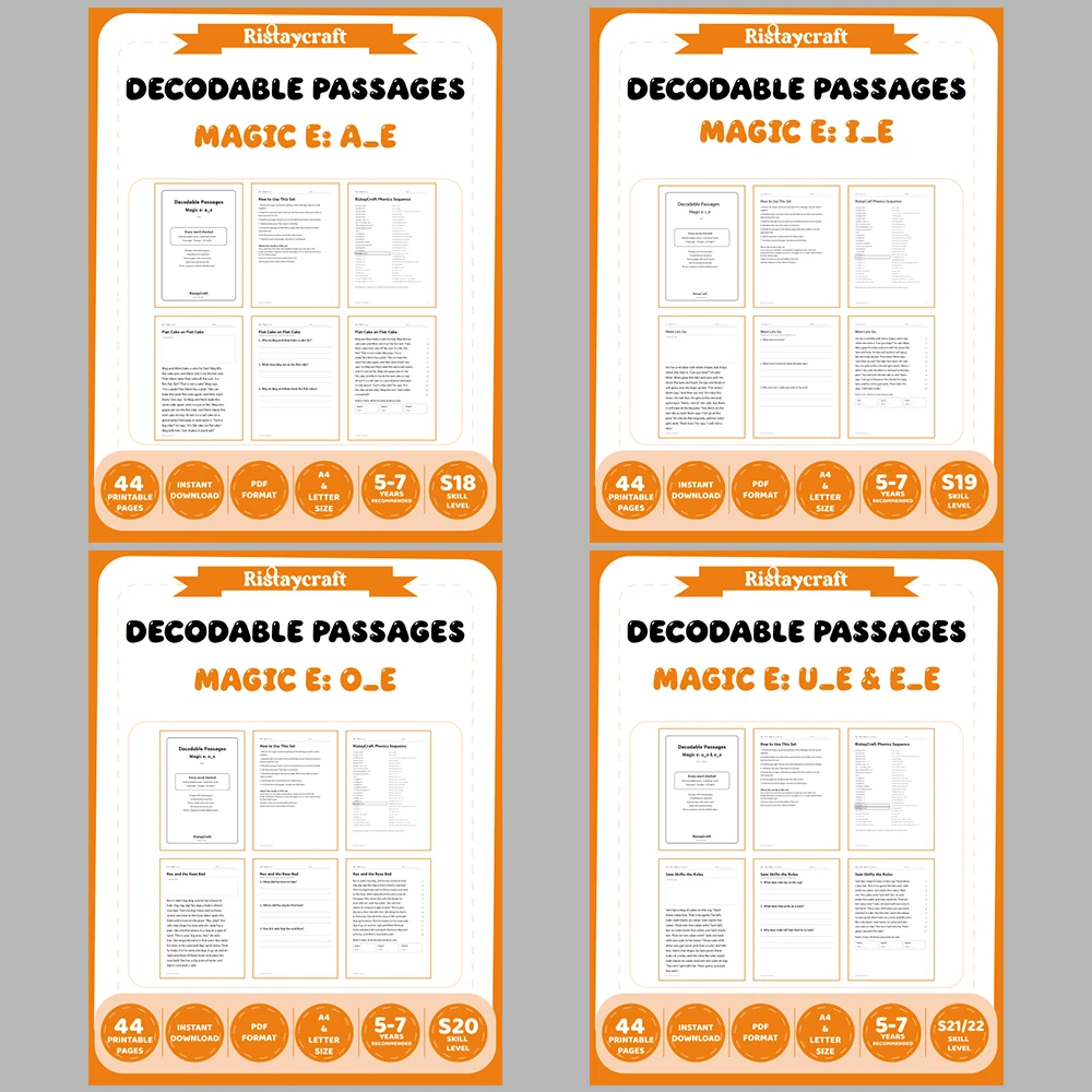Decodable Readers Complete Set: All 51 Packs | 51 Phonics Packs, 484 Stories | Printable PDF