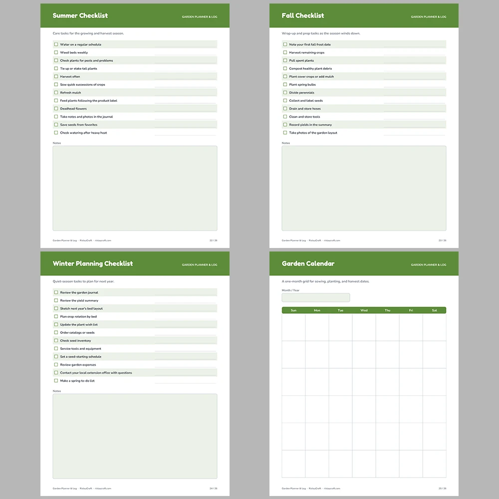 Garden Planner & Log Printable | Seed Inventory, Planting Log, Harvest Log, Pest Log | Gardening Binder Fillable PDF Download