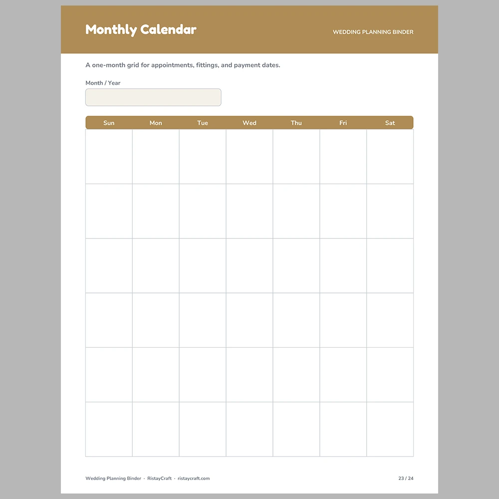 Wedding Planning Binder Printable | Wedding Planner Organizer PDF | Budget, Guest List, Vendor Tracker, Timeline | Instant Download