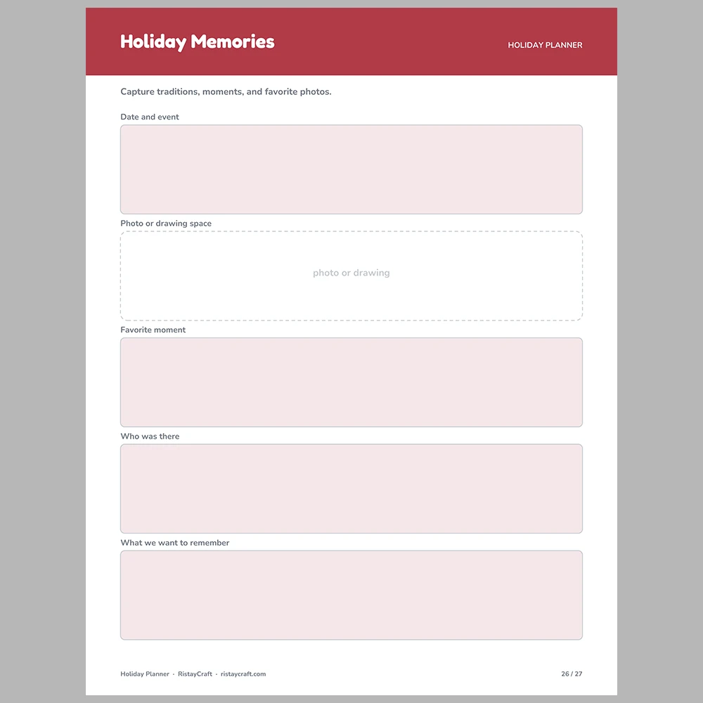 Holiday Planner Printable | Christmas Planner Binder PDF | Gift List, Budget, Menu, Cards, Calendar | Instant Download
