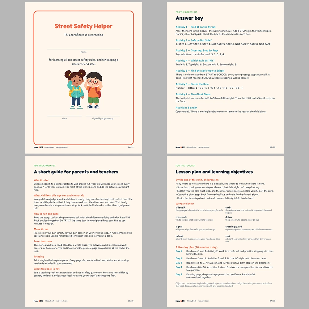 18 Kids Safety Printable Books Bundle | Complete Safety Library Ages 5–8 | Stories Activities | Instant Download