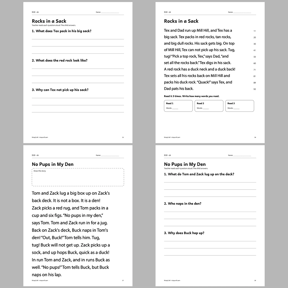 ck Decodable Readers | 8 Stories 38 Pages | Phonics Printable PDF | Ages 5-6