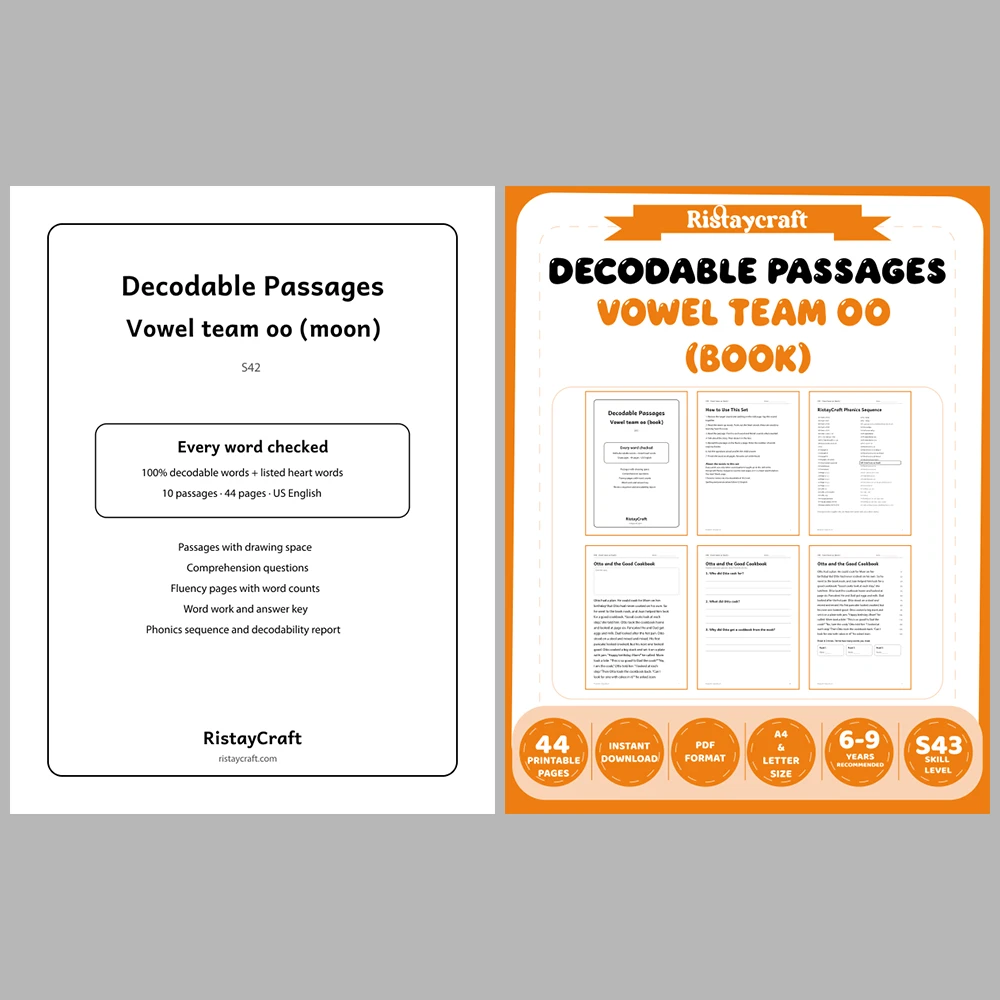 Decodable Readers Bundle 4: Vowel Teams | 10 Phonics Packs, 100 Stories | Printable PDF