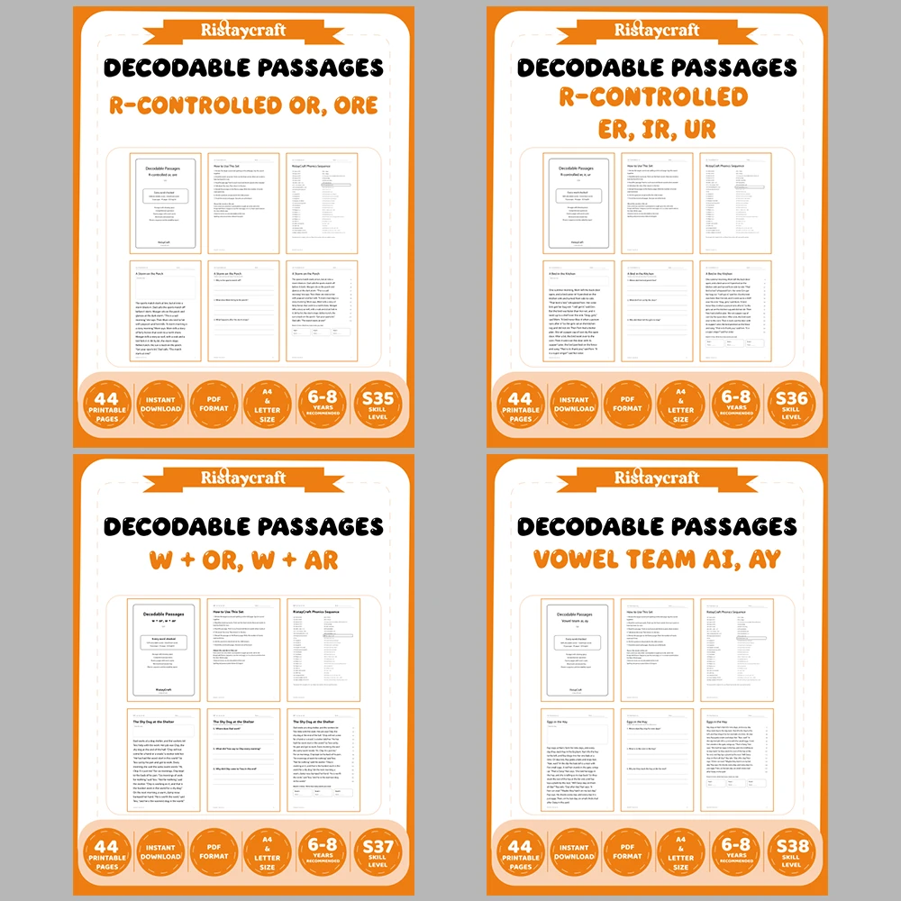 Decodable Readers Complete Set: All 51 Packs | 51 Phonics Packs, 484 Stories | Printable PDF