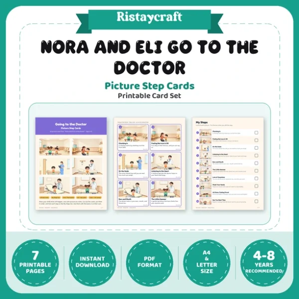 Going to the Doctor Picture Step Cards | Printable Visual Sequence Cards for Kids Ages 4–8 | Social Narrative Companion
